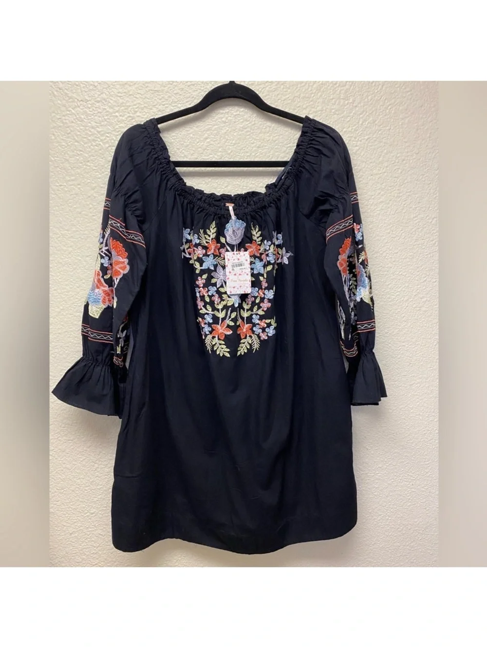Free People, Fleur Du Jour, Off-Shoulder Embroidered Mini Dress - Picture 4 of 7